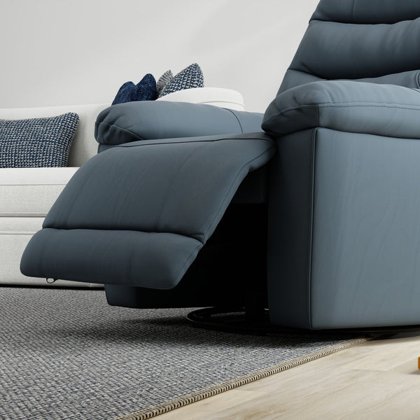 English Elm Global Home Swivel Glider Recliner In Oslo Sapphire - Plush Comfort, Durable Design For Every Space B339P333950