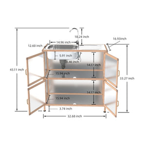 English Elm Utility Sink Station with Stainless Basin Rotating Faucet and Waterproof Storage Cabinet W3895P460811