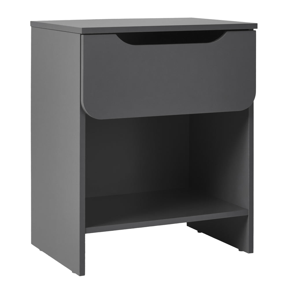 Domm Modern Scandinavian Nightstand with Open Cubby, Sleek Design & Quick 30-Minute Assembly