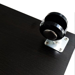 English Elm Tempered Glass Display Cabinet With Bluetooth Led Lights, Lockable Door & Mobile Casters - Black W3155S00009-GIGA