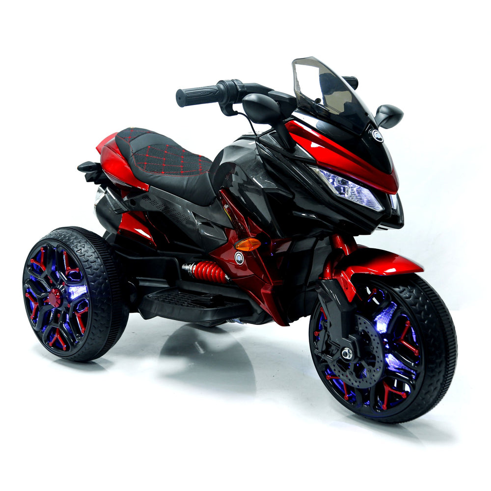 English Elm Kids Electric Ride on Motorbike with Led Wheels Pu Seat Bluetooth and Training Support W1760P252034