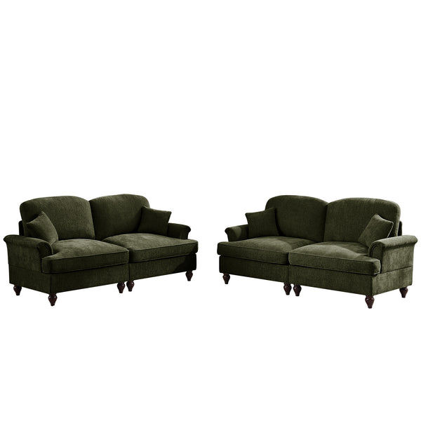 English Elm Classic Modular Sofa Set - Elegant 2-Piece Living Room Couch With Flared Arms & Versatile Designs W3041S00265