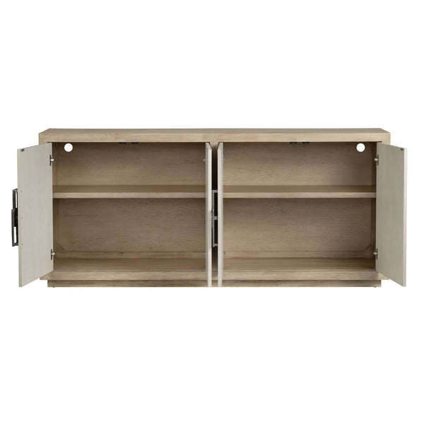 Crestview Collection Transitional Media Sideboard - Modern Storage Solution With Antique Nickel Accents For Your Living Room Tan Solid Wood Cvfdr1217