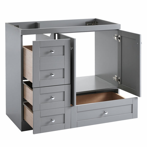 English Elm [cabinet Only] 36 Inch Shaker Bathroom Vanity with Soft Close Drawers and Enclosed Storage Gray N729P414617E