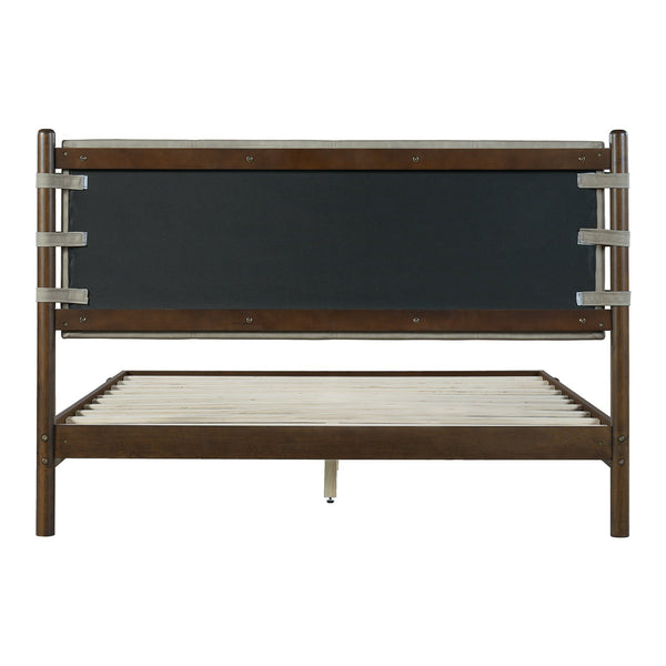 English Elm Christopher Knight Home® - Premium Rubber Wood Platform Bed Frame - Stylish Queen Bed With Elegant Headboard In Walnut & Grey N770P288638D_N770P288639D