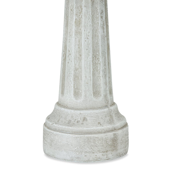English Elm Polyresin Pedestal Birdbath with Faux Stone Finish for Garden Patio Outdoor Use N772P450050W