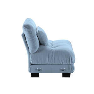 English Elm 27 Modular Armless Sofa Chenille Upholstered with Solid Wood Frame for Living Room Blue W714P284887
