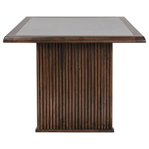 English Elm Wawona Ceramic Top Rubberwood Dining Set with Upholstered Chairs for Four B062S01670
