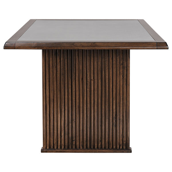 English Elm Wawona Ceramic Top Rubberwood Dining Set with Upholstered Chairs for Four B062S01670