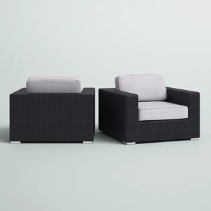 English Elm Fully Assembled Patio Chair Set With Plush Cushions – Modern, Weather-Resistant Comfort For Outdoors B120S00014