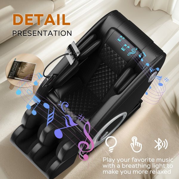English Elm Massage Chair Recliner - Zero Gravity Comfort With Full Body Air Pressure For Ultimate Relaxation W1875P370131
