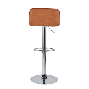 English Elm Adjustable Velvet Swivel Barstools with Chrome Base for Kitchen or Home Bar Set of 2 Camel B202S01962