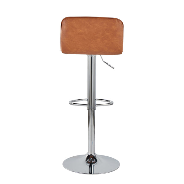 English Elm Adjustable Velvet Swivel Barstools with Chrome Base for Kitchen or Home Bar Set of 2 Camel B202S01962