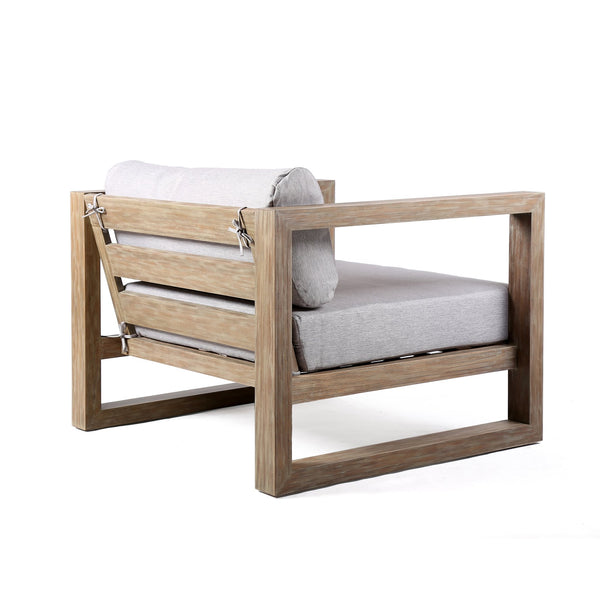 English Elm Paradise Solid Eucalyptus Patio Lounge Chair Uv Resistant Cushions Modern Outdoor B2736P464891