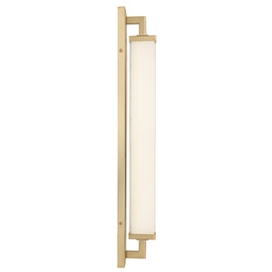 English Elm 28-inches Warm Brass Dimmable Led Vanity Bar Light for Modern Bathroom Walls Antique Brass B370P394094