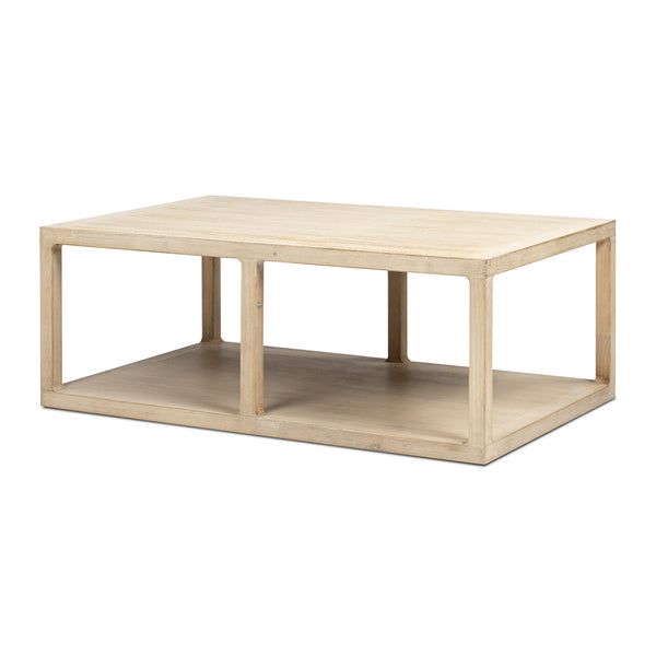 English Elm Ellis Reclaimed Pine Open Frame Coffee Table with Lower Shelf for Living Rooms B2719P485502