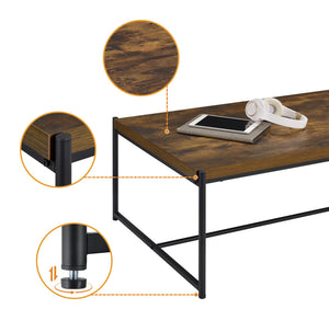 English Elm Nilda Two-tone Oak Coffee Table with Walnut Top and Dual Open Storage Shelves B2749P413287