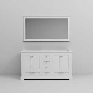 English Elm White Double Bath Vanity 60" W With 58" Mirror - Elegant Design, Ample Storage & Easy Installation B2731S00490-GIGA