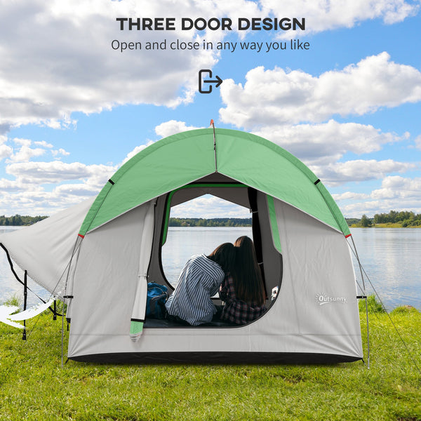English Elm Outsunny Waterproof Suv Camping Tent for 5 to 6 Person Tailgate Outdoor Adventure Grey W2225P200549