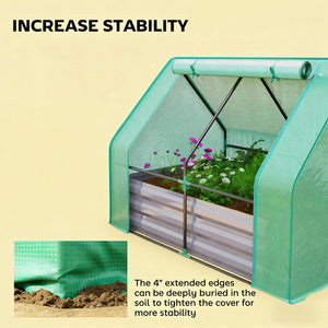 English Elm 2-in-1 Galvanized Steel Raised Garden Bed with Pe Greenhouse Cover for Year Round Growing Dark Gray,Green T3971P455741
