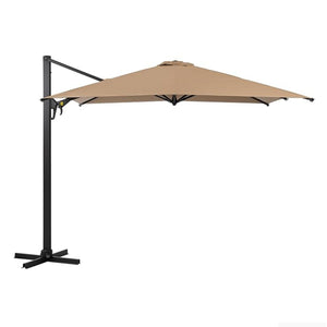 English Elm 10 Ft Square Cantilever Patio Umbrella Upf 50 Offset Canopy with 360 Rotation Khaki B082P454952