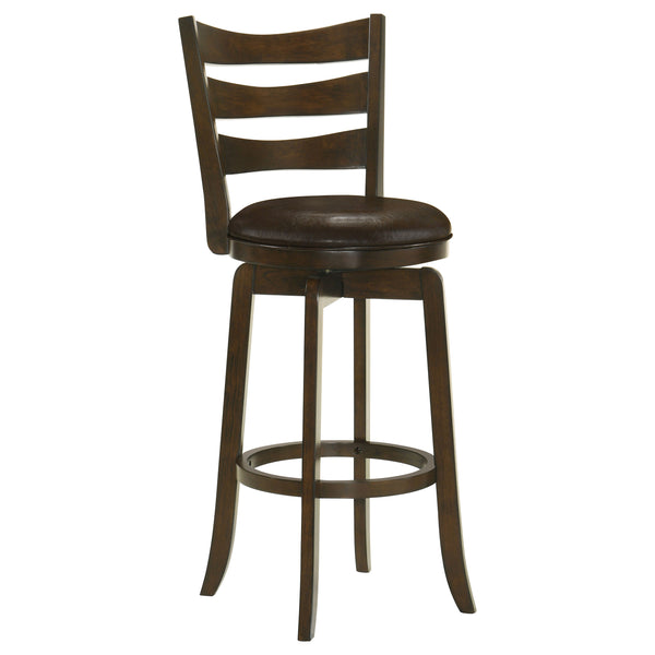 English Elm Fenster Dark Brown Wood Pub Height Swivel Bar Chair - Classic Design With Comfortable 360° Rotation B062P299938