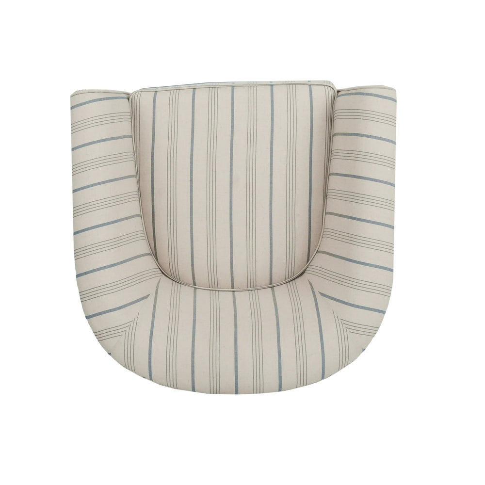 English Elm Swivel Club Chair Upholstered Rounded Seat with 360 Base for Living Room or Office N776P403612S