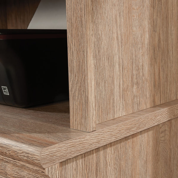 English Elm Library Hutch - Versatile Brown Finish Storage Solution With Cord Management For Any Room Decor B356P367908