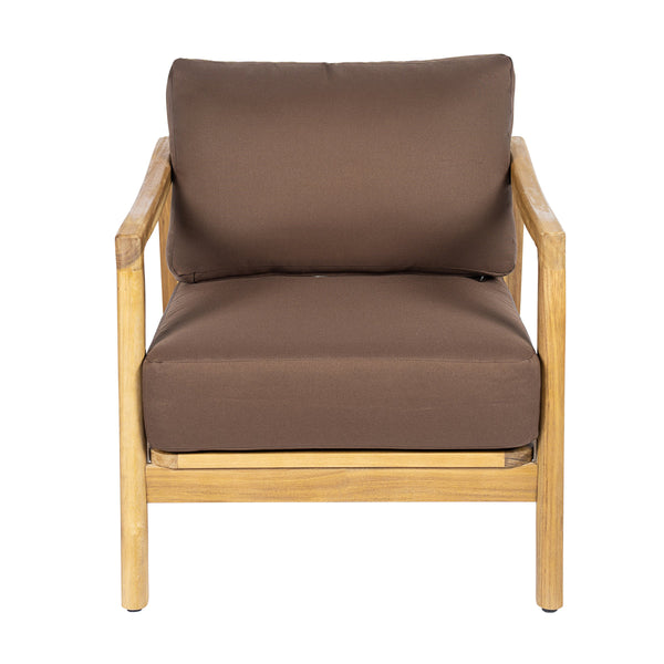 English Elm Outdoor Acacia Wood Club Chair Rope Woven Back Teak Finish Patio Seating N768P383070B