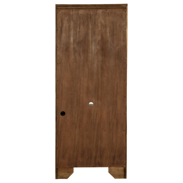 English Elm Stigham Burnished Oak Bookcase with 5-Tier Shelves, 3 Adjustable, 2-Door Cabinet & Wire Management B062P357844