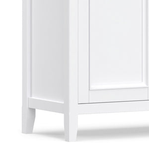 English Elm Amherst Shaker Pine Sideboard Wide Four Door Storage Cabinet for Dining Hallway White B136P481649