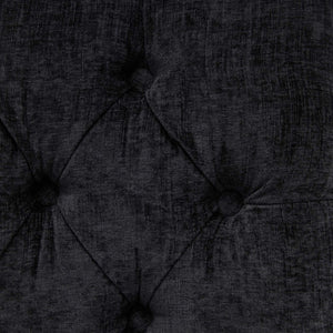 English Elm Upholstered Chenille Accent Dining Chair with Tufted Diamond Back, Curved Solid Wood Legs, Comfortable Support Black W1143P346928