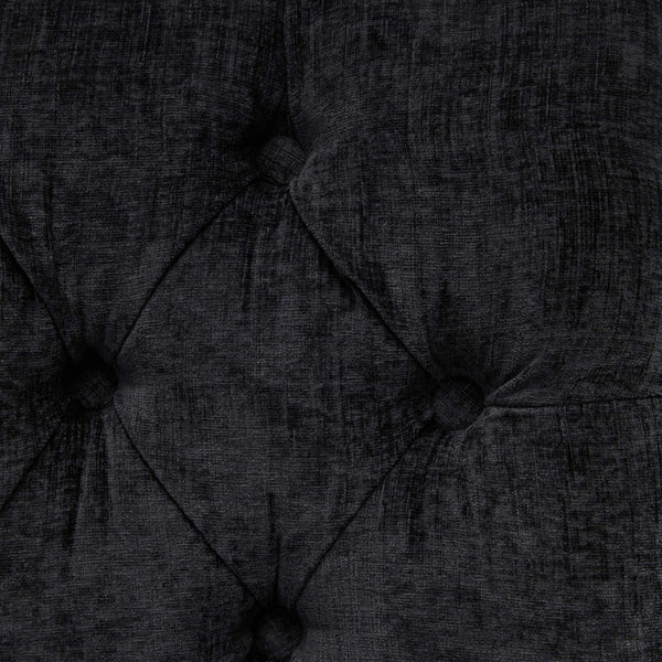 English Elm Upholstered Chenille Accent Dining Chair with Tufted Diamond Back, Curved Solid Wood Legs, Comfortable Support Black W1143P346928