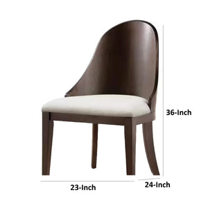 English Elm Mordy Upholstered Dining Chair Set Curved Panel Back Walnut Wood Frame Transitional B056P416969