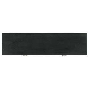 English Elm Washoe Rustic Walnut and Silver 4-Door Accent Cabinet with Metal Legs, Storage Shelves, 67"W B062P358336