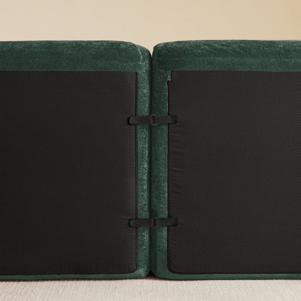 English Elm 2 Piece Velvet Sofa Set Tufted 6 Seat Modular Living Room Seating with Deep Cushions Green W714S01848
