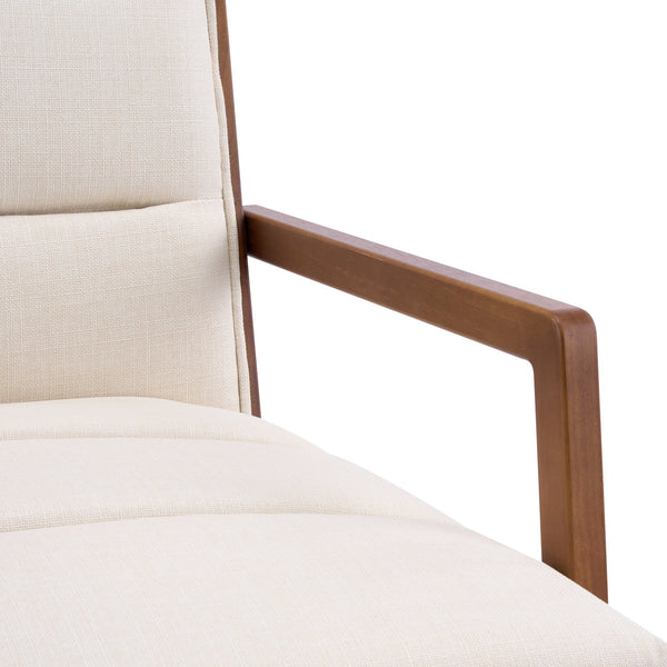 English Elm Upholstered Armchair Dining Chairs Rubberwood Frame Soft Padded Seat Set of 2 Beige,Walnut N768P391161W
