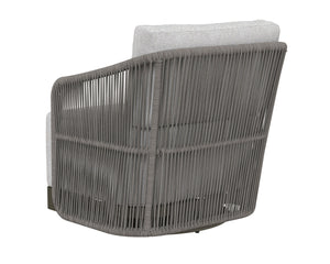 Sunpan Allariz Swivel Armchair - Modern Outdoor Seating with UV Resistant Fabric and Durable Aluminum Frame Warm / Gracebay Light Grey