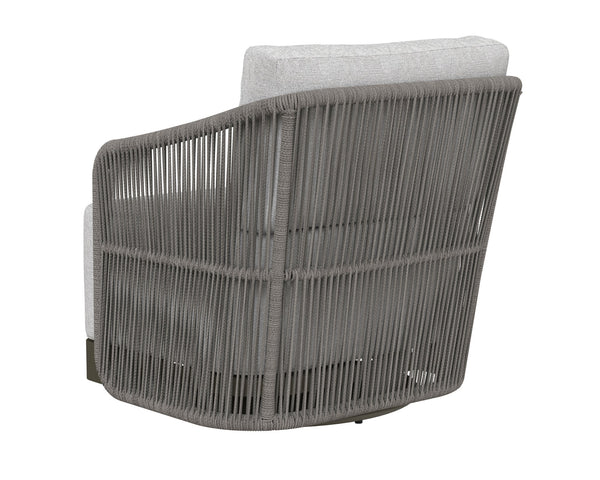 Sunpan Allariz Swivel Armchair - Modern Outdoor Seating with UV Resistant Fabric and Durable Aluminum Frame Warm / Gracebay Light Grey