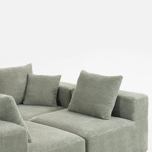 English Elm Modular Low Profile Sectional Sofa Plush Chenille Upholstery for Cozy Living Rooms W3326S00033