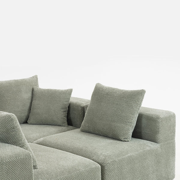 English Elm Modular Low Profile Sectional Sofa Plush Chenille Upholstery for Cozy Living Rooms W3326S00033