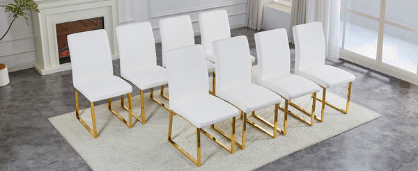 English Elm 6-pack Pu Leather Dining Chairs with Iron Frame and Thick Foam Cushion for Home or Office W2920S00101