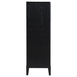 English Elm Mason Black 5-Drawer Chest – Stylish Storage Solution With Fluted Accents For Modern Bedrooms B062P354069