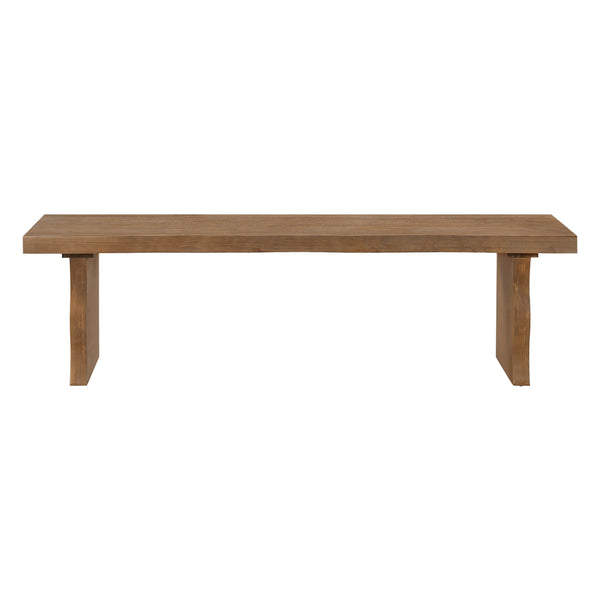 English Elm Indoor Solid Pine Dining Bench Seats Three Adults Farmhouse Style Kitchen Seating N779P329115B
