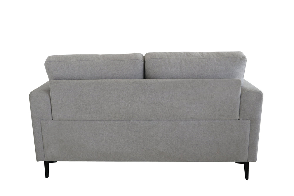 English Elm Kyrene Light Gray Linen Loveseat with Pocket Coil Seats, Metal Legs, 440lb Capacity, Modern Chic B2726P348931