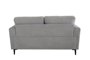 English Elm Kyrene Light Gray Linen Loveseat with Pocket Coil Seats, Metal Legs, 440lb Capacity, Modern Chic B2726P348931