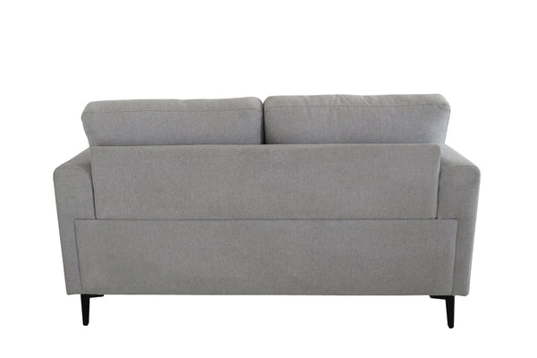 English Elm Kyrene Light Gray Linen Loveseat with Pocket Coil Seats, Metal Legs, 440lb Capacity, Modern Chic B2726P348931