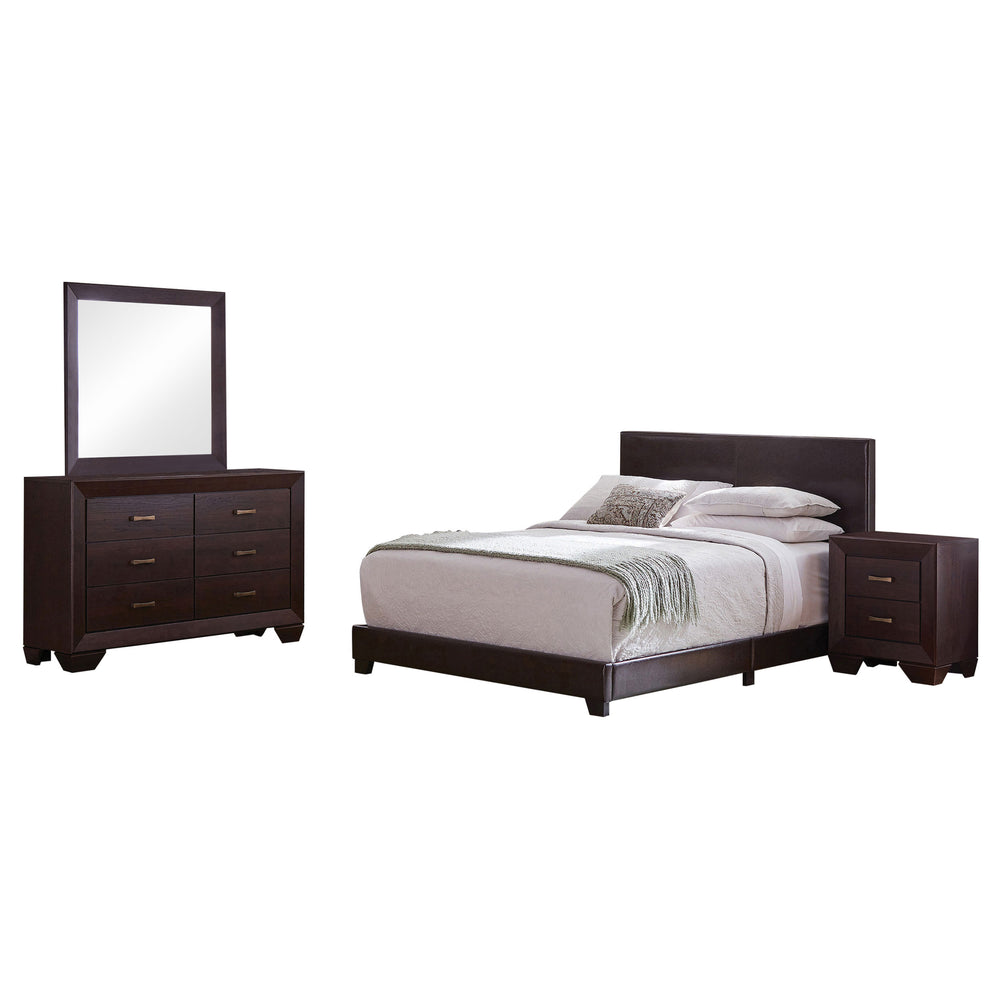 English Elm Warwick Twin Bedroom Set with Leatherette Upholstered Bed and Coordinated Storage Pieces B062S00755