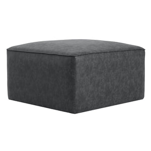 English Elm Upholstered Corduroy Square Ottoman Plywood Frame Sectional Footrest for Living Room Black N757P414087B