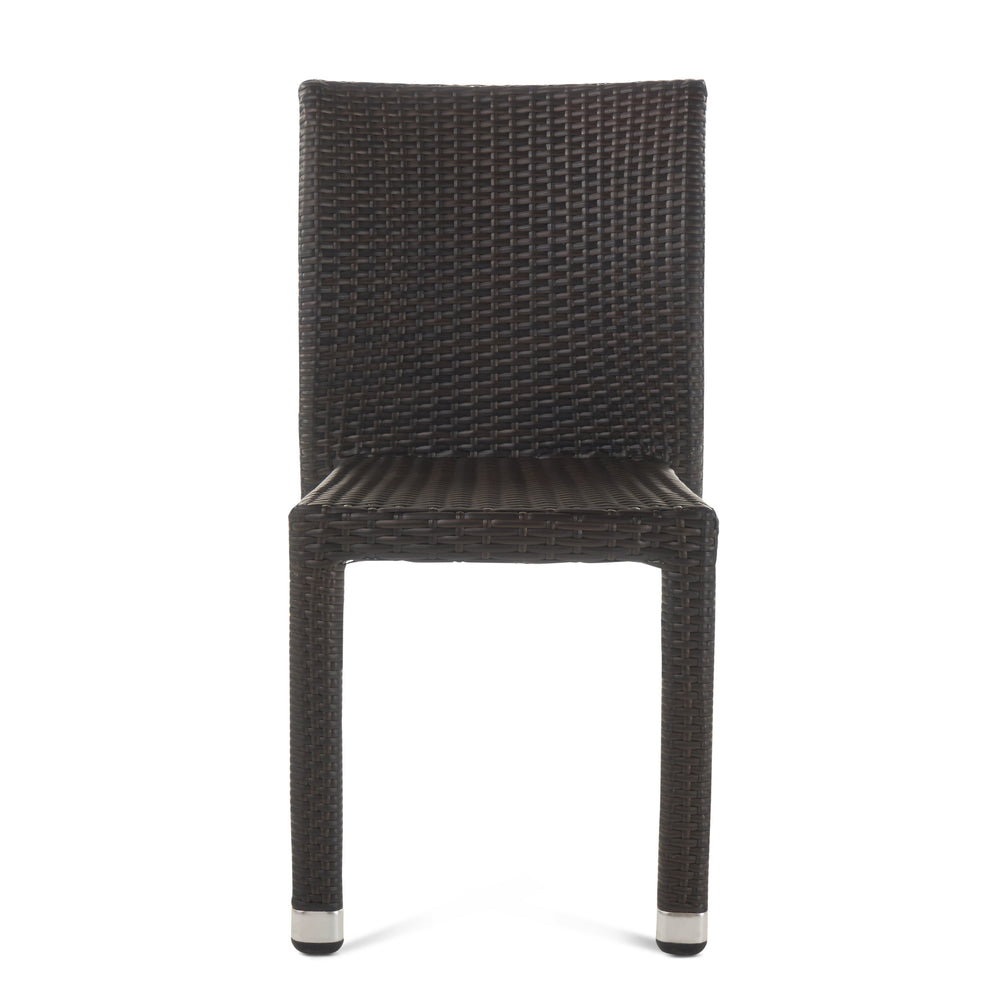 English Elm Christopher Knight Home® - LARACHE Elegant Outdoor Armless Rattan Dining Chairs Set of 2 – Stackable, Textured Wicker Comfort Brown Multi 39.3 L x 28.5 W x 22.5 H N776P610544M